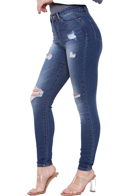 Damen Skinny Stretch Denim Jeans| Enzo Designer Damenbekleidung - Image 3