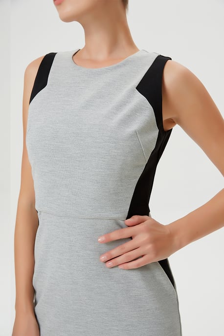 Kurzes Bodycon-Kleid mit Farbblockmuster - Image 5