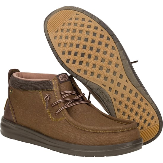 HEYDUDE Wally Mid GripR Canvas Herren Stiefel Dunkelbraun - Image 3