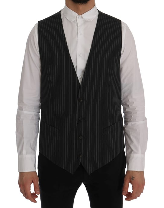 Dolce & Gabbana Graue Stretch-Weste aus Wolle - Image 1