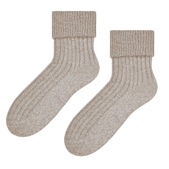 Womens Wool Bed Socks | Steven | Super Soft Cosy Lounge Sleep Socks - Beige - Image 1