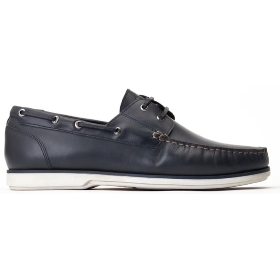 Base London Stern Leder Herren Dunkelblaue Bootsschuhe - Image 5
