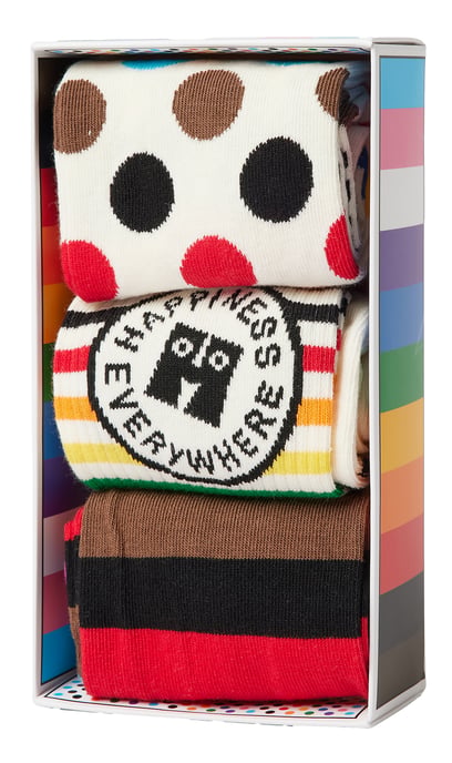3er Pack Multipack Pride Socken Geschenkbox | Happy Socks | Mehrfarbige Regenbogen LGBTQIA+ Socken - Regenbogen - Image 2