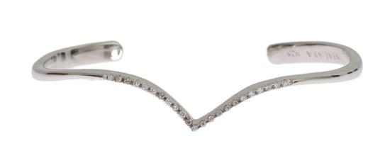 Nialaya Women's Skyfall CZ 925 Silver Bangle Bracelet