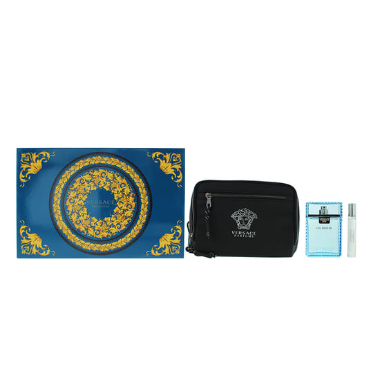 Versace Man Eau Fraiche Eau De Toilette 100ml, Eau De Toilette 10ml + Bag Gift Set