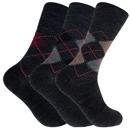 3er-Pack Herren Socken aus nicht elastischer Lammwollmischung mit Muster für den Kreislauf - Image 1