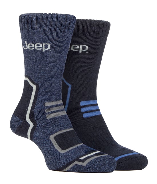 Mens Thermal Winter Socken | Jeep | Thick Ribbed Design Warm gestrickt Boot Socken | Chunky Performance Socken - Navy / Blau - Image 1