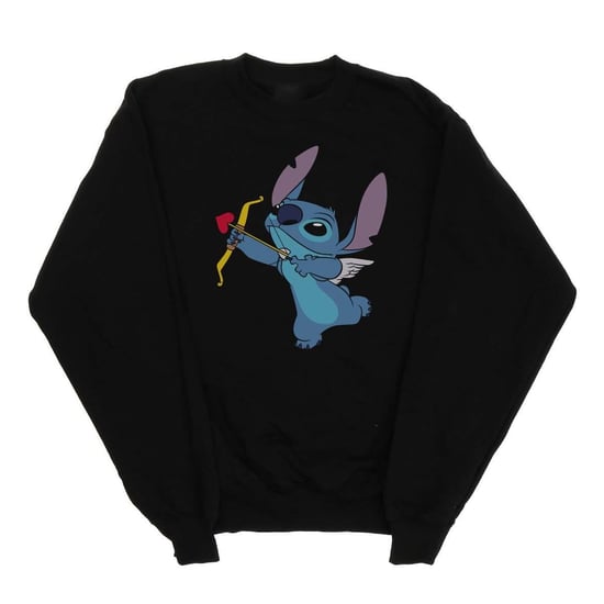 Disney Girls Lilo And Stitch Stitch Cupid Valentines Sweatshirt (Black)