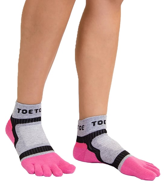 TOETOE - Herren- und Damen-Atmungsaktive Sportleichte Laufsocken mit niedrigem Schnitt - Rosa - Image 2