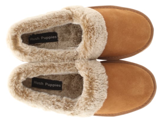 Hush Puppies Ariel Wildleder Damen Hausschuhe In Beige - Image 6
