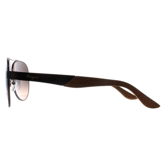 Salvatore Ferragamo Aviator Herren Matte dunkel Ruthenium grau braun Gradient SF275S - Image 2