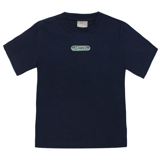 Vintage Nike Jungen Just Do It Marineblau T-Shirt - Image 1