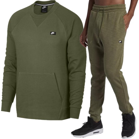 Nike Sportswear Optic Herren-Fleece-Crew-Trainingsanzug in Olivgrün - Image 1