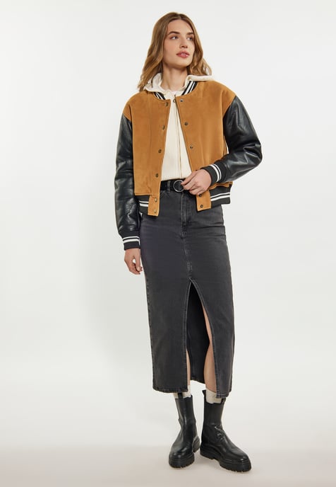 Dreimaster Jacke Damen Kamel Schwarz - Image 2