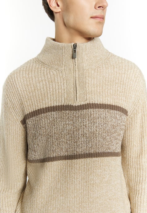 Mo Grobstrickpullover Herren Beige Mehrfarbig - Image 5
