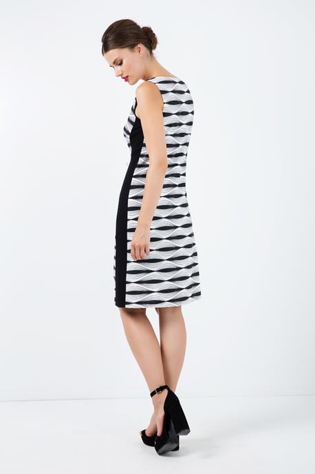 Black and White Sleeveless Dress