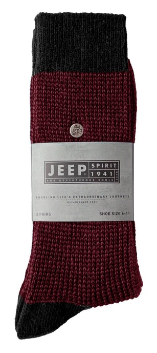 Herren Baumwolle Kleid Socken | Jeep | Midweight Knit Geist Socken, lässig gerippte Muster jeden Tag Socken - Navy / lila - Image 2