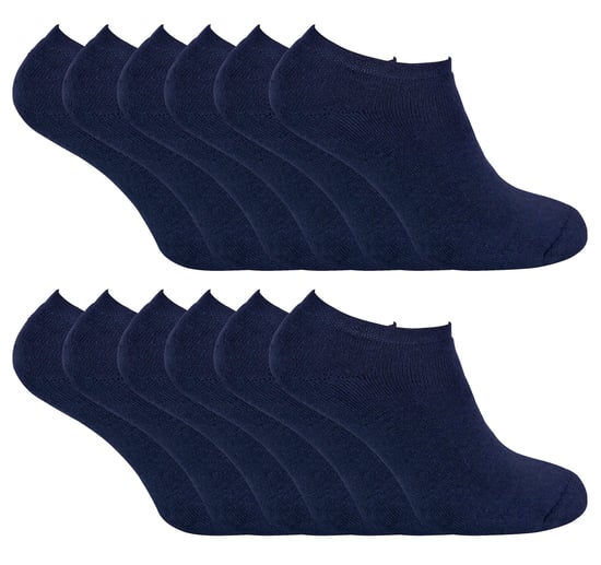 Mens Thermal Low Cut Trainer Socken | 12 Paar Multipack | Winter Invisible Socken für Männer - Navy - Image 1
