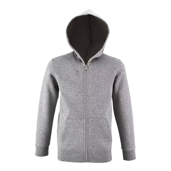 SOLS - "Stone" Hoodie mit durchgehendem Reißverschluss für Kinder (Grau meliert) - Image 1