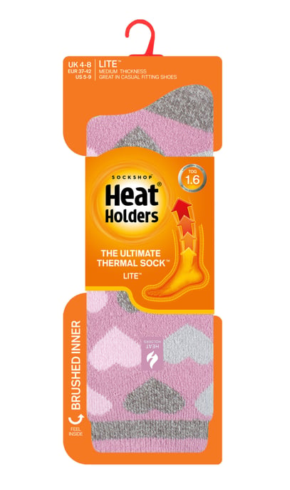 Heat Holders Lite - Womens isoliert thermische Socken | Mehrere Designs einschließlich Argyle Streifen Herzen Sterne | Warme Socken für den Winter - Mauve (Paris) - Image 2