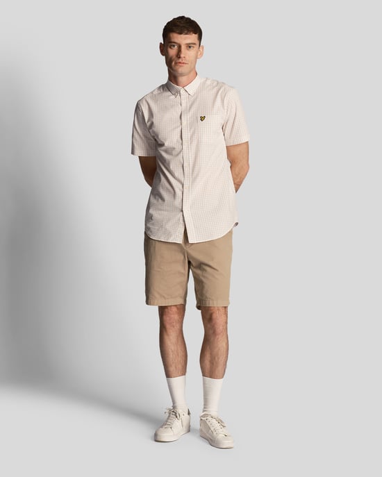 Kurzärmliges, schmal geschnittenes Gingham-Hemd von Lyle & Scott für Herren in Blau - Image 2