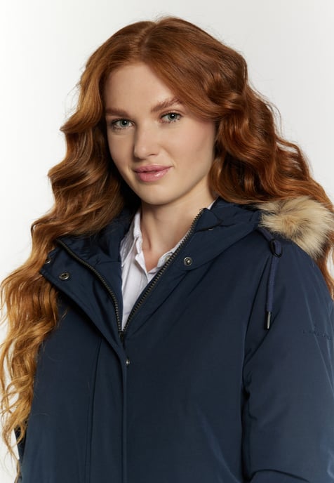 Dreimaster Winterparka mit Kunstfell Damen nachtblau - Image 5