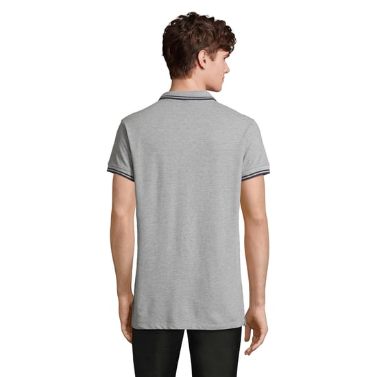 SOLS - "Pasadena" Poloshirt für Herren (Grau meliert/Marineblau) - Image 2