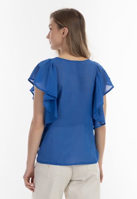 Dreimaster Blusenshirt Damen Blau - Image 4