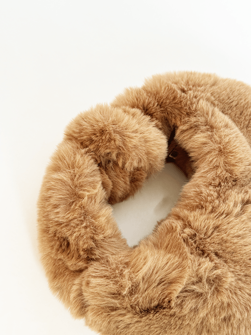 Faux Fur Soft Grab Bag in Brown