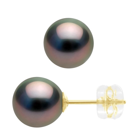 Ohrringe - Gelbgold 375 - Echte Tahiti-Zuchtperlen rund 8-9 mm - Image 1