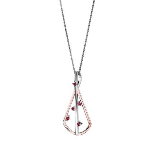 Orphelia 'Sacha' Damen-Kette mit Anhänger aus 925er Sterlingsilber, Silber/Rosé, ZH-7496 - Image 2