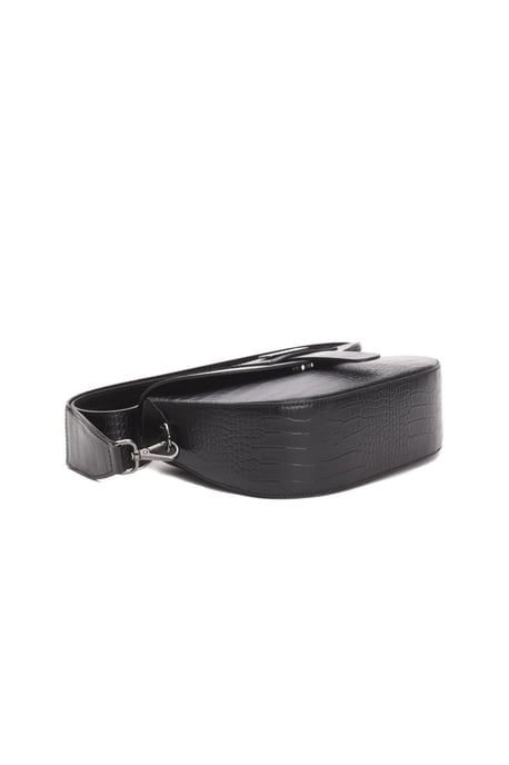Pompei Donatella Damen Schwarz Leder Umhängetasche - Image 4