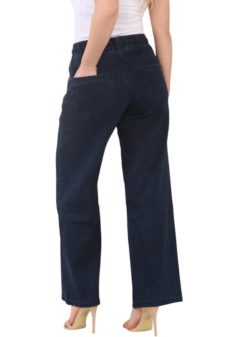 MYT Womens Elasticated High Waist Wide Leg Jeans in Dunkelblau - Image 2