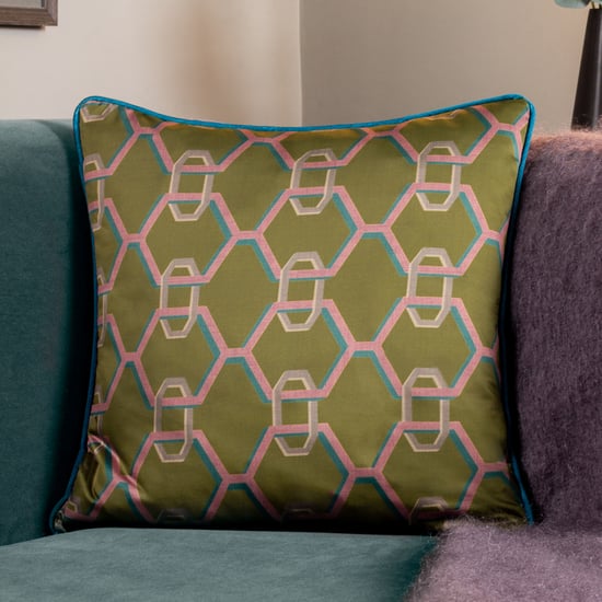Paoletti Carnaby Chain Geometric Satin Cushion