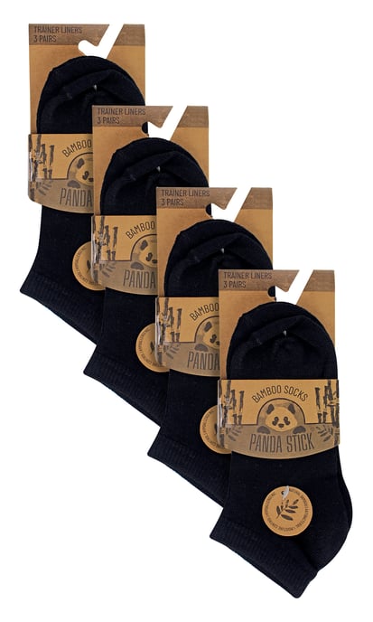 12 Paar Kinder Trainer Socken | Anti Blister Knöchel weiß Bambus Socken für Jungen - schwarz - Image 2