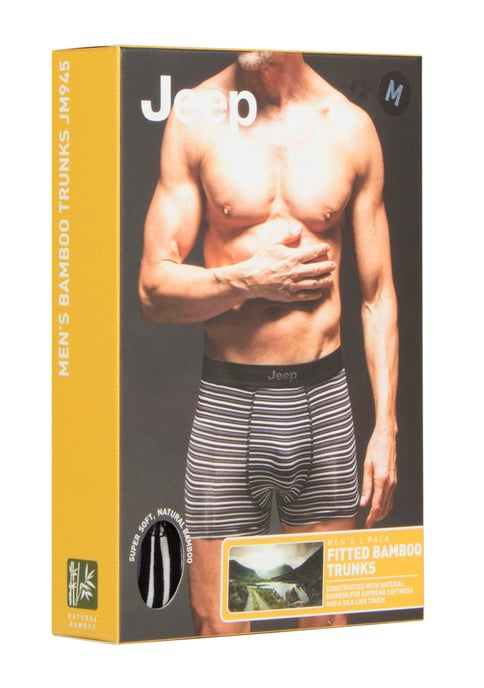 JEEP - 2 Paar Mens Soft Natural Bamboo Fibres Comfy Fitted Trunks - Image 2
