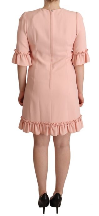Dolce & Gabbana Damen Kleid aus Viskose mit pinkfarbenen Rüschenärmeln - Image 6