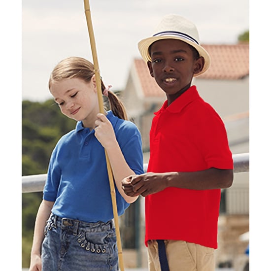 Fruit of the Loom - Poloshirt für Kinder kurzärmlig (Rot) - Image 3