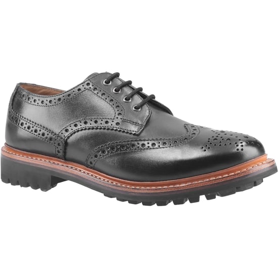 Cotswold Mens Quenington Commando Lace Up Dress Lederschuh (Schwarz) - Image 1