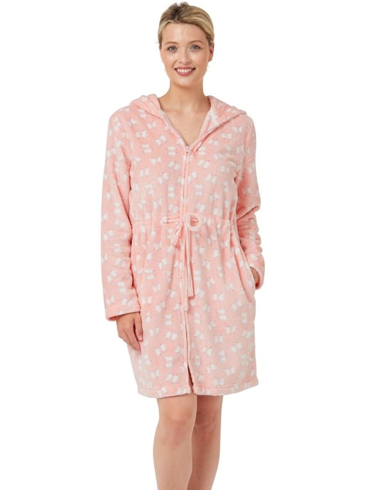 Snowflake Fleece Hooded Robe