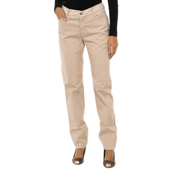 Regular fit stretch fabric long pants 6Y5J18-5N0RZ woman