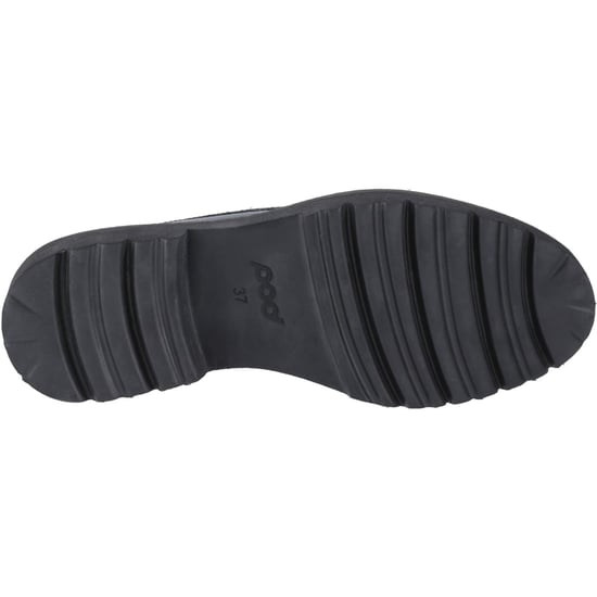Pod Kenny Leder Damen Schwarz Lack Loafers - Image 3