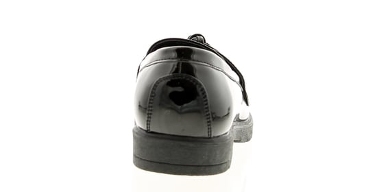Platino Womens Flat Shoes Kennedy Slip On black patent