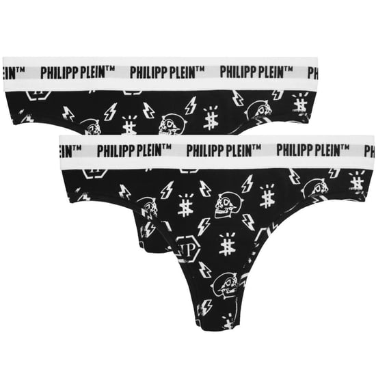 Philipp Plein Symbole Logo Schwarze Unterwäsche Slips Zwei-Pack - Image 1