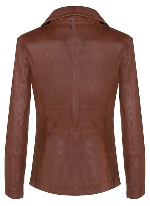 Women's leather one-button blazer - Newhaven