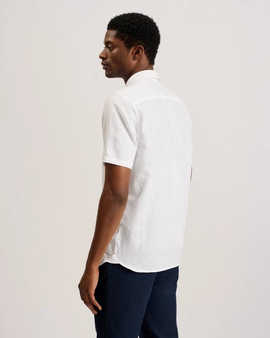Ted Baker Palomas Herren Kurzarm Leinenhemd - Image 4