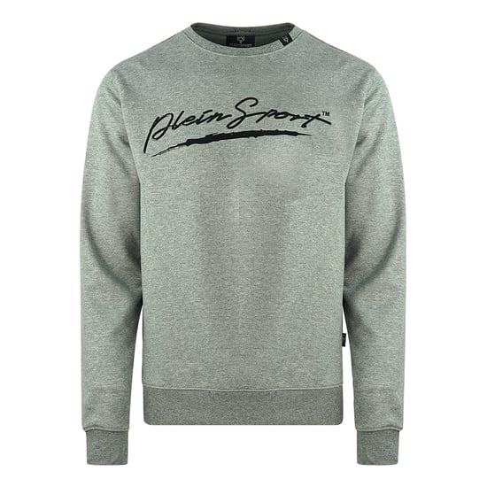 Plein Sport Signature Logo Grauer Pullover - Image 1