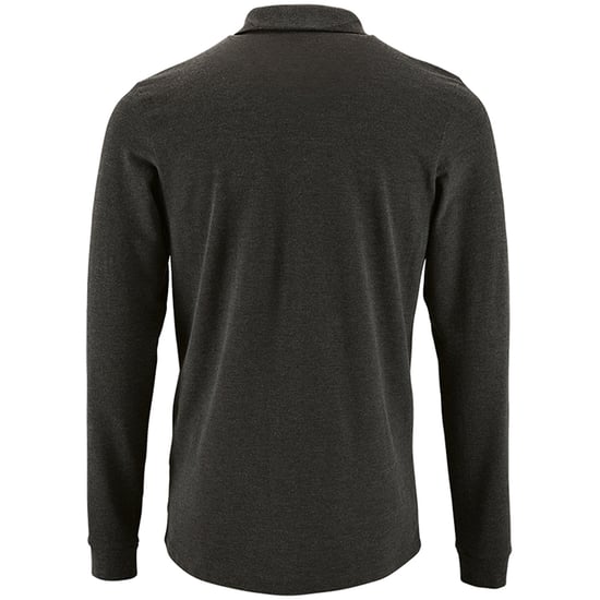 SOLS Mens Perfect Langarm-Pique-Poloshirt (Charcoal Marl) - Image 2