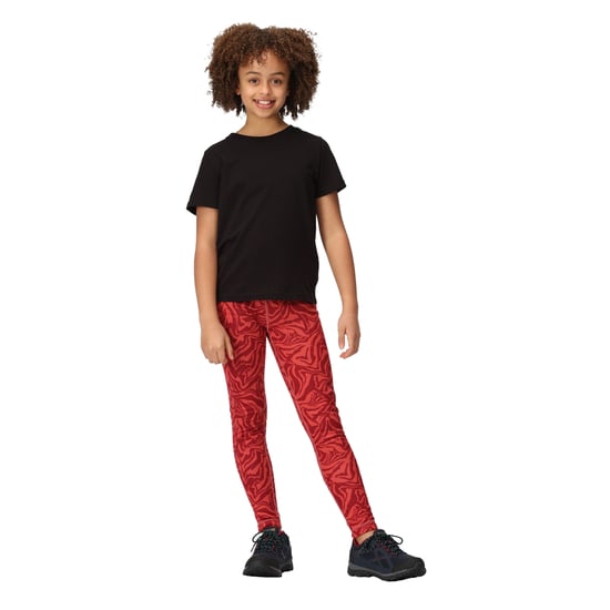 Regatta Childrens/Kids Barlia Zebra Print Winter Leggings (Mineral Red)