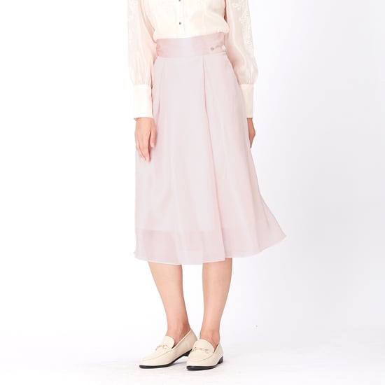 Ausgestellter Rock aus Organza und Satin - Image 3